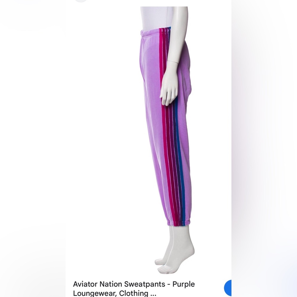 Aviator nation Stylish Purple Striped Women's Pants